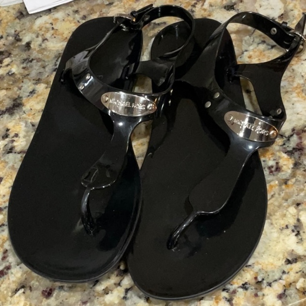 Michael Kors Glossy Black Sandals